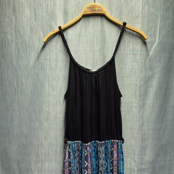 🏴 Pink Rose Black and Blue Spaghetti Strap Sundress size medium NWT - Picture 4 of 8